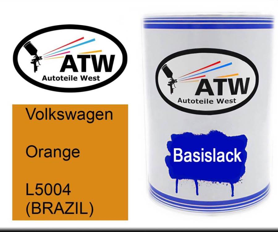 Volkswagen, Orange, L5004 (BRAZIL): 500ml Lackdose, von ATW Autoteile West.